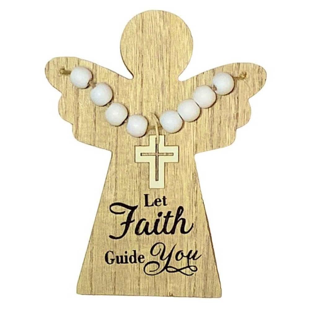 Angel Home Decor Freestanding Wood Inspirational Religious Cross 7.5 in - Picture 9 of 16